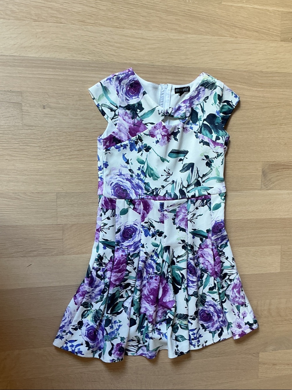 Girls Purple Floral Fit-and-Flare Dress by H&M